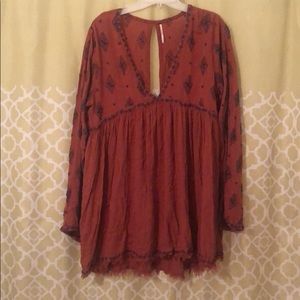 Free People burnt orange mini dress/tunic.